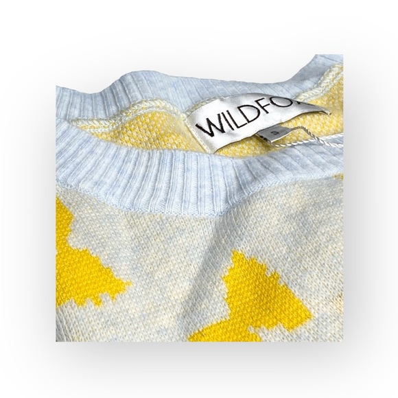 new Wildfox Couture Pasta Delices Vineyard Sweater Blue Iris Intarsia S - Picture 9 of 16